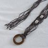Bohemian Round Buckle Wax Rope Knitted Ethnic Style Handmade Shell Women's Belt Casual Vacation Style Waist Rope