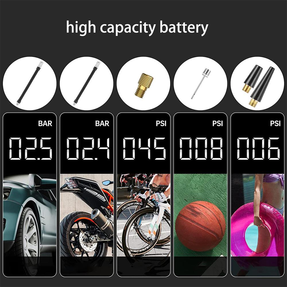 150 PSI Mini Air Pump Wireless Air Electric Tire Inflator Car Bike Rechargeable