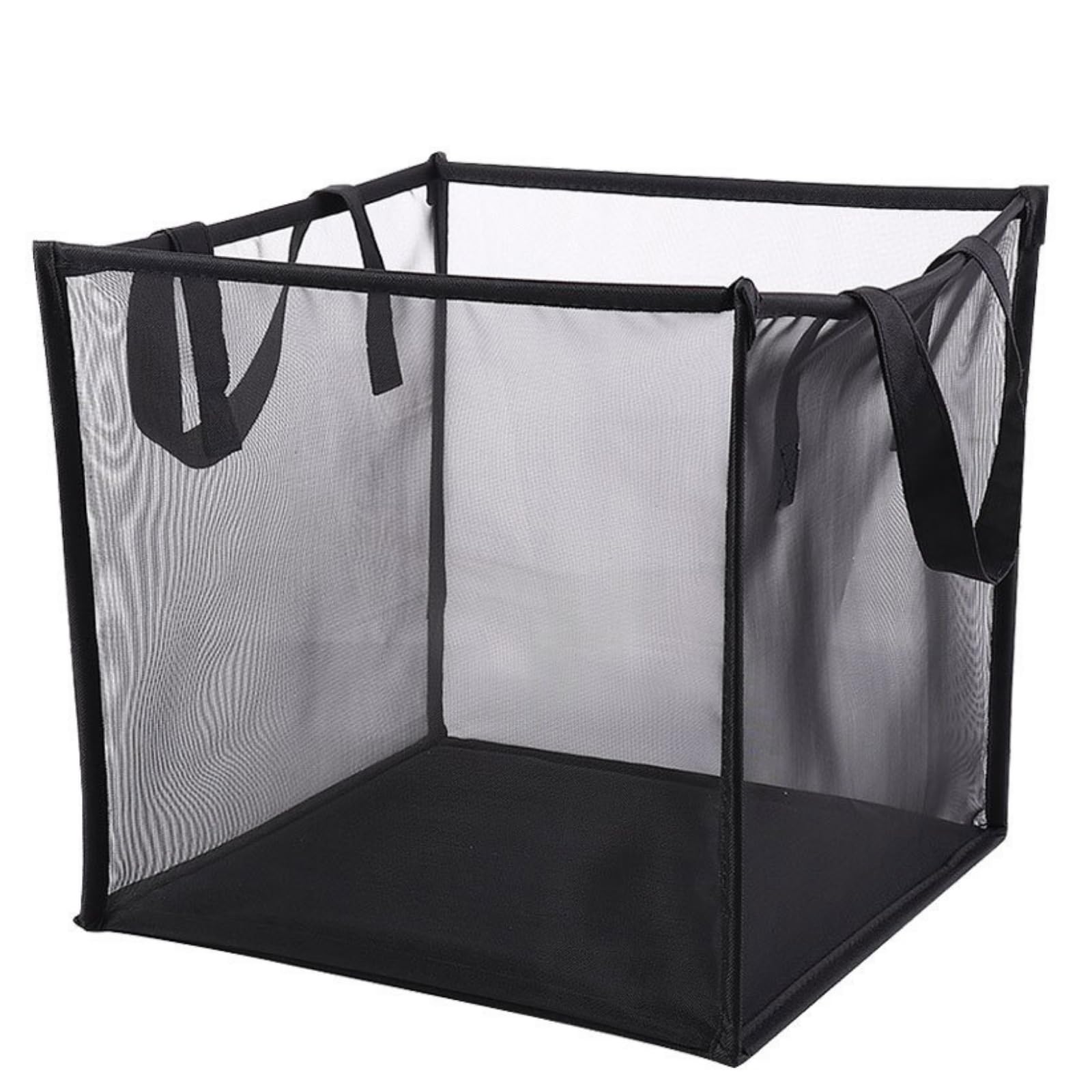 

ideamall Laundry Basket, Mesh Net, Foldable, Large Capacity, Black