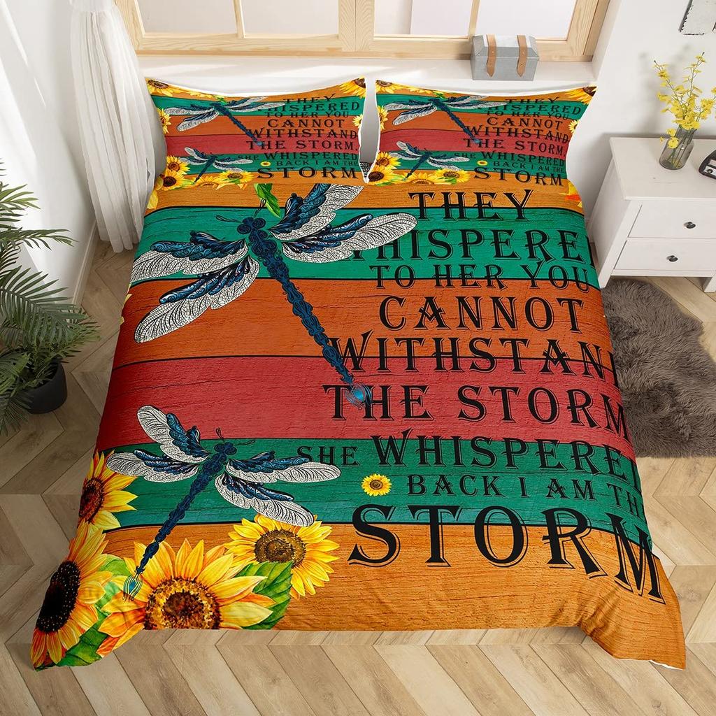 Comforter Dragonfly Flowers Bedding Set Rustic Aesthetic Animal Dragonflies Farmhouse Comforter Gifts For Women Girls