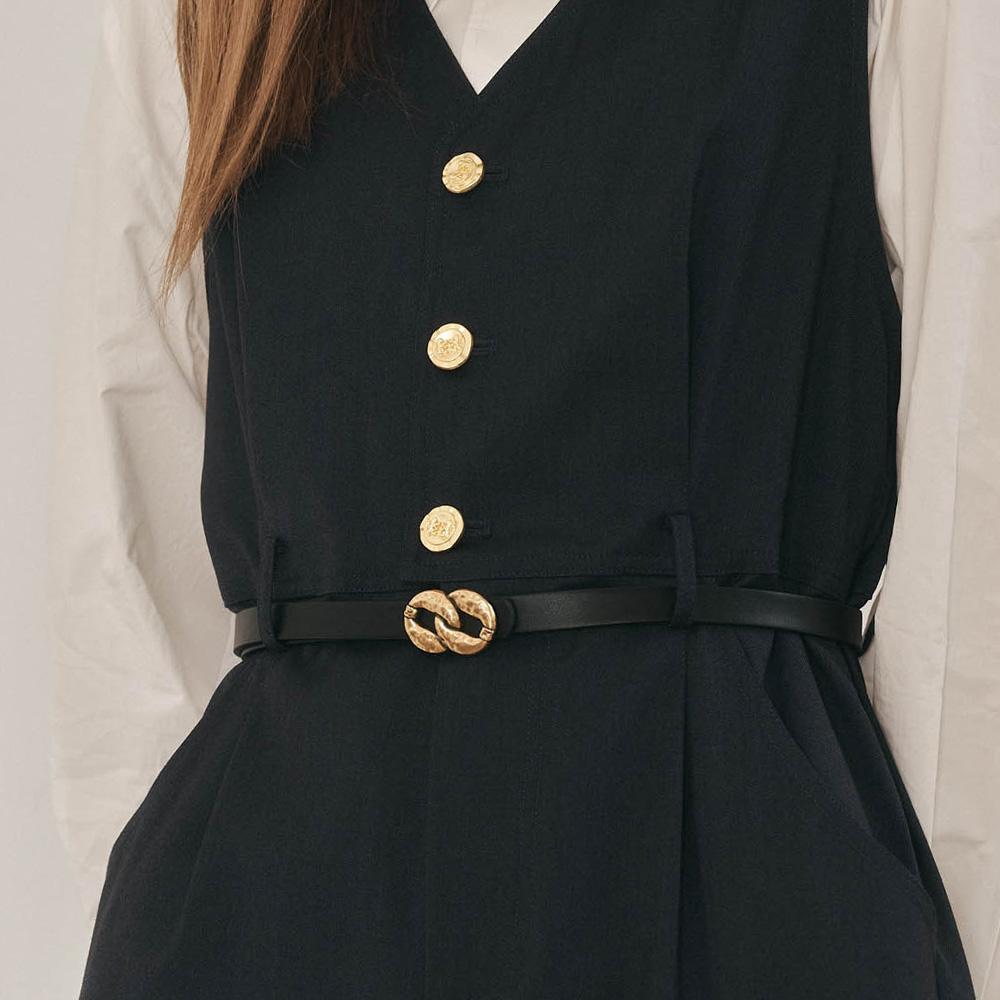 Wednesday Delight Wd_Vest Button Dress_Navy