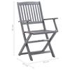 Foldable Garden Chairs 6 pcs with Cushions Solid Acacia Wood