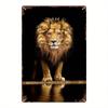 Vintage Golden Crown Lion Metal Wall Decor 8x12 Inch Vintage Home Decor Plaque for Kitchen Bar Farmhouse