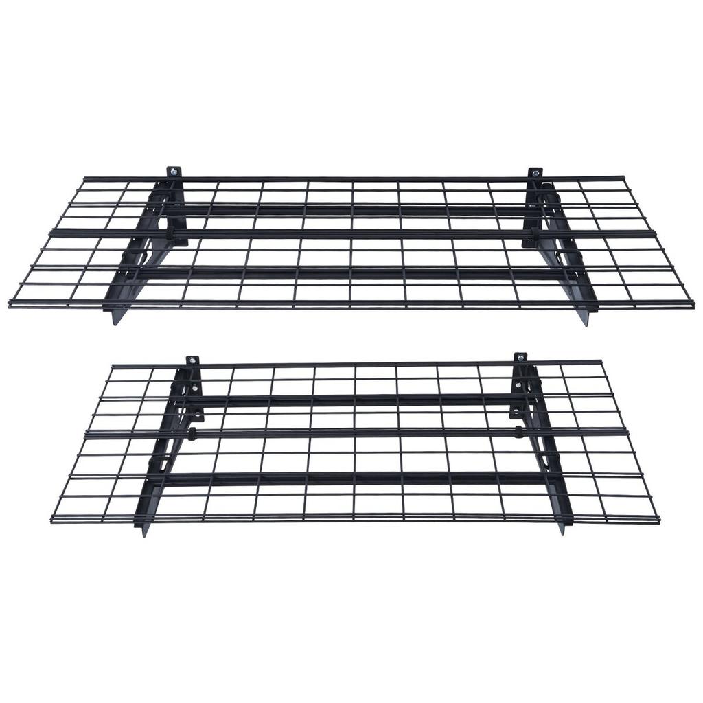 Garagen-Lagerregale, 2er-Pack, 4 x 2 Fuß Robuste Wandmontage-Garagenregale, 500 lbs Tragfähigkeit(Gesamt) Garagen-Lagerregal Schweberegale,