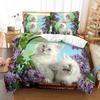 3D Pet Cat Bedding Set Cute Animal Duvet Cover 2/3 Piece Set Soft Zipper AU180 * 210 Full Size Luxury Comfortable Home Textile