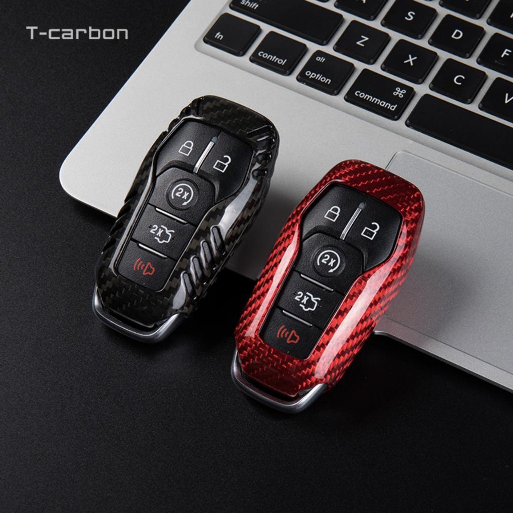 Carbon Fiber Car Key Case Shell For Ford Fusion Mondeo Mustang F-150 Explorer Edge T-Carbon Key Cover Protect Key