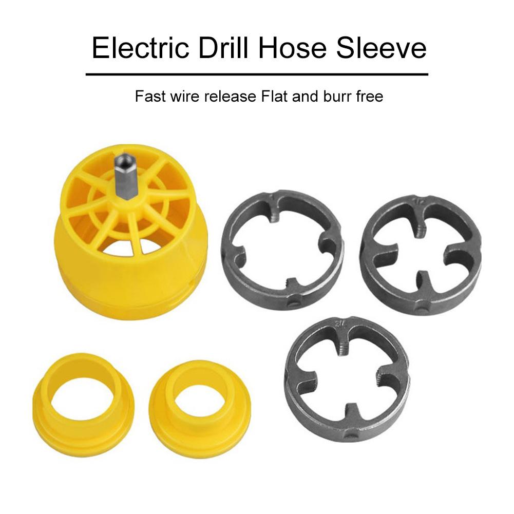 Electric Drill Compatible PVC Pipe Threader Kit PVC Pipe Threader with 3 Dies 1/2" 3/4" 1" PVC Thread Plumbing Tool Pipe Threade