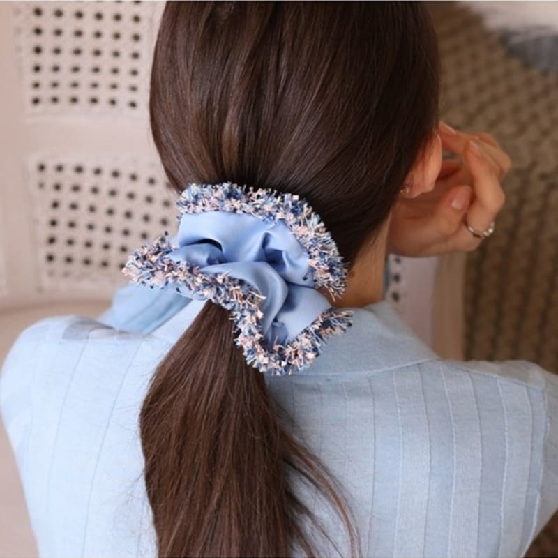 Dana Burton Tweed Hair Scrunchie