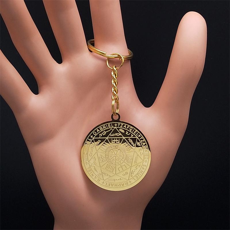 Amulet sedmi archandělů Náhrdelníky z nerezové oceli Muži Pečeť Šalamouna Talisman Náhrdelník Ochrana Obojek hombre N1162S2