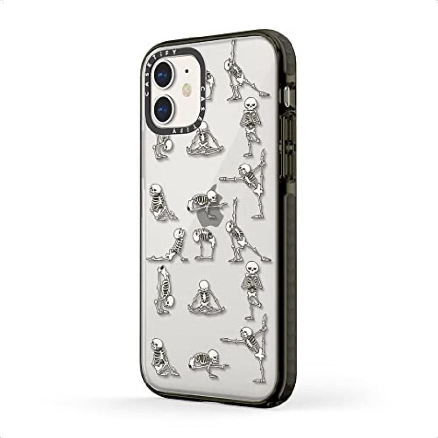 

CASETiFY Противоударный чехол для iPhone 11 Скелет Йога Прозрачный Черный United States