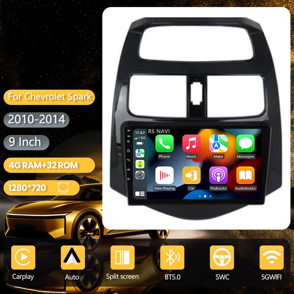 Autoradio stéréo Android 16 pour Chevrolet Spark 2010 2011-2014 avec DSP, CarPlay sans fil, Plug and Play
