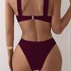 European and American Swimsuit Swimsuit Solid Color Split Sexy Bikini Hot Spring Women's Swimsuit