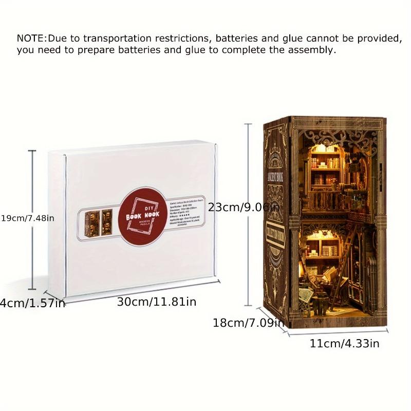 Kit Suport Carte 3D DIY, Model Ornament Decorativ 3D pentru Birou, Suport Carte Puzzle din Lemn 3D pentru Decorare Bibliotecă