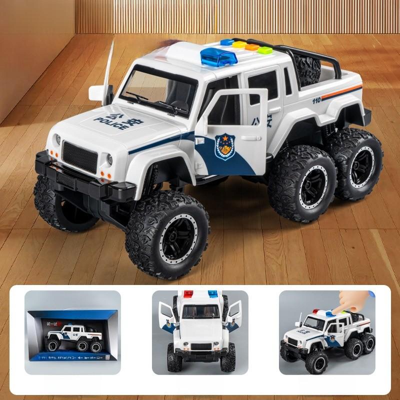 Offroad Police Car Inertia Toy For Kids With Flashing Lights And Sound Play