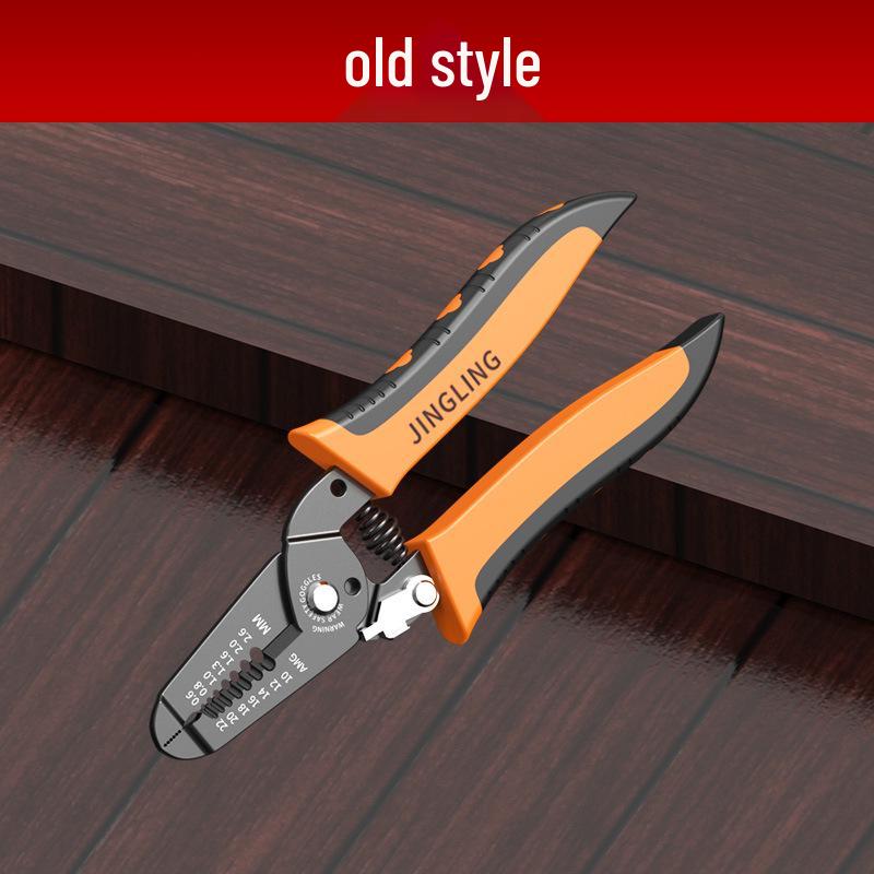 Electrician's Multifunction Tool: Pen-Style Wire Stripper, Cutter, Crimper, and Foldable Screwdriver.