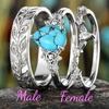 New European and American Engagement Ring for Men and Women, Couple Ring, Creative Alloy Inlaid Turquoise Ring