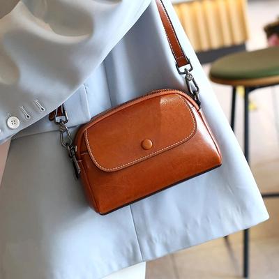 Genuine Leather Bag Fashionable Phone Bag Versatile Cowhide Single-shoulder Women's Bag Crossbody Small Bag