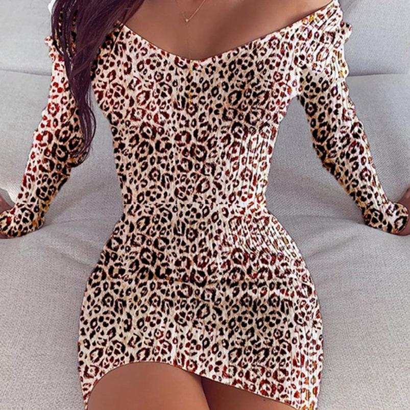 Vestido Mujer Mujer Abierto Leopardo Empalme Botón Estampado Vestido Mujer Mujer Abierto Leopardo Empalme Botón Estampado