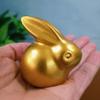 2PCS Gold Rabbit Double Statue Mascot Animal Cartoon Bunny Figurines Ornament Gift Resin Home Car Desktop Decoration