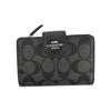Coach Corner Zip Classic Fashion Monogram Corner Zip PVC Wristlet Clutch Mahjong Wallet Women Clutch Charcoal C0082-SVDK6