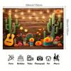 1pc Mexican Fiesta Theme Photography Backdrop Mexico Cactus Guitar Party Background Cinco de Mayo Colorful Flags Paper Flowers B