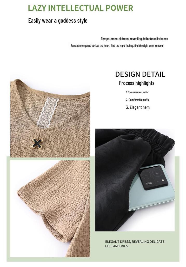 2026 Stylish Summer Dress Set for Middle-Aged and Elderly Women - Plus Size Short Sleeve Outfit