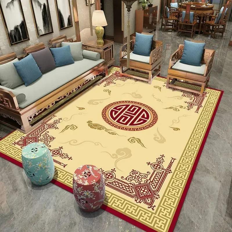 Chinese Style Simple Household Mat Soft Luxury Carpet for Living Room Non-slip Bedroom Modern Luxury Decoration Tapetes Area Rug