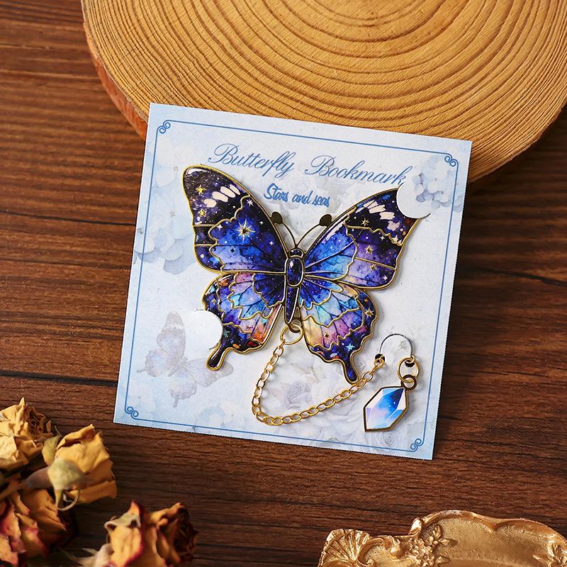 Retro Butterfly Metal Bookmark - Exquisite Chinese-Style Gift for Teachers