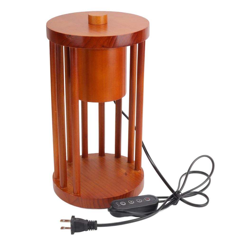 Candle Warmer Lamp Wooden with 2 Bulbs Smokeless Dimmable Timing Bedside Light for Home Decor