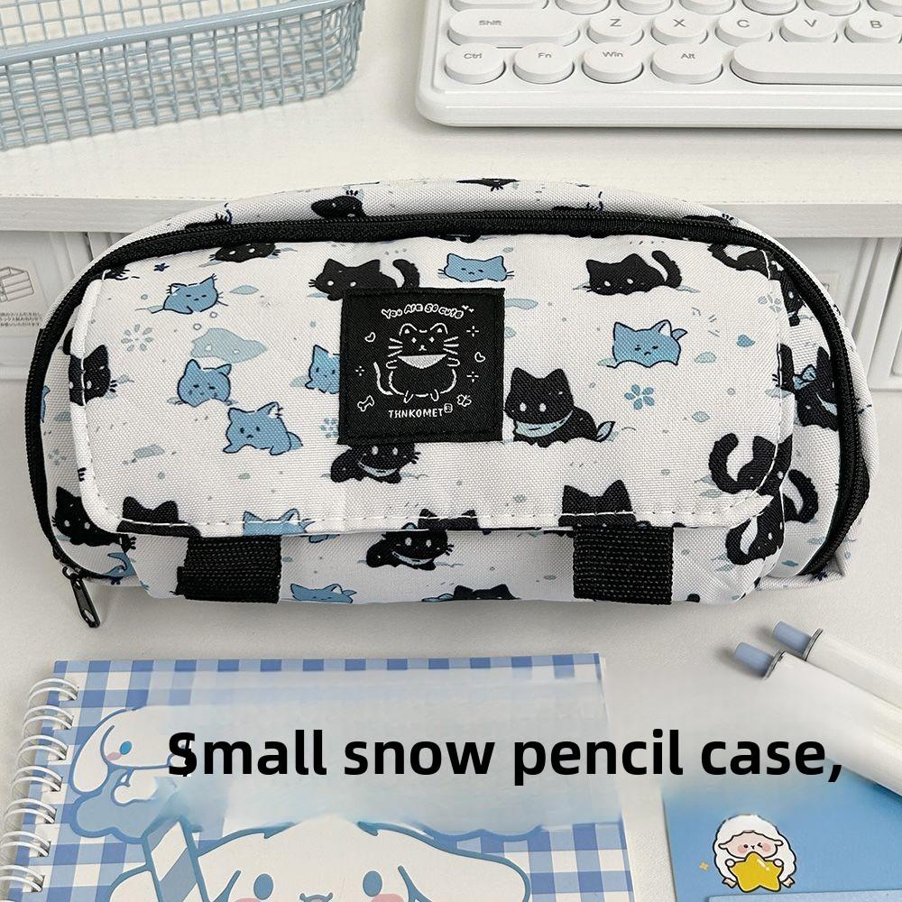 

Пенал - Сумка для хранения косметики и канцелярских принадлежностей большой вместимости с милым принтом животных и застежкой-молнией, прочный тканевый пенал