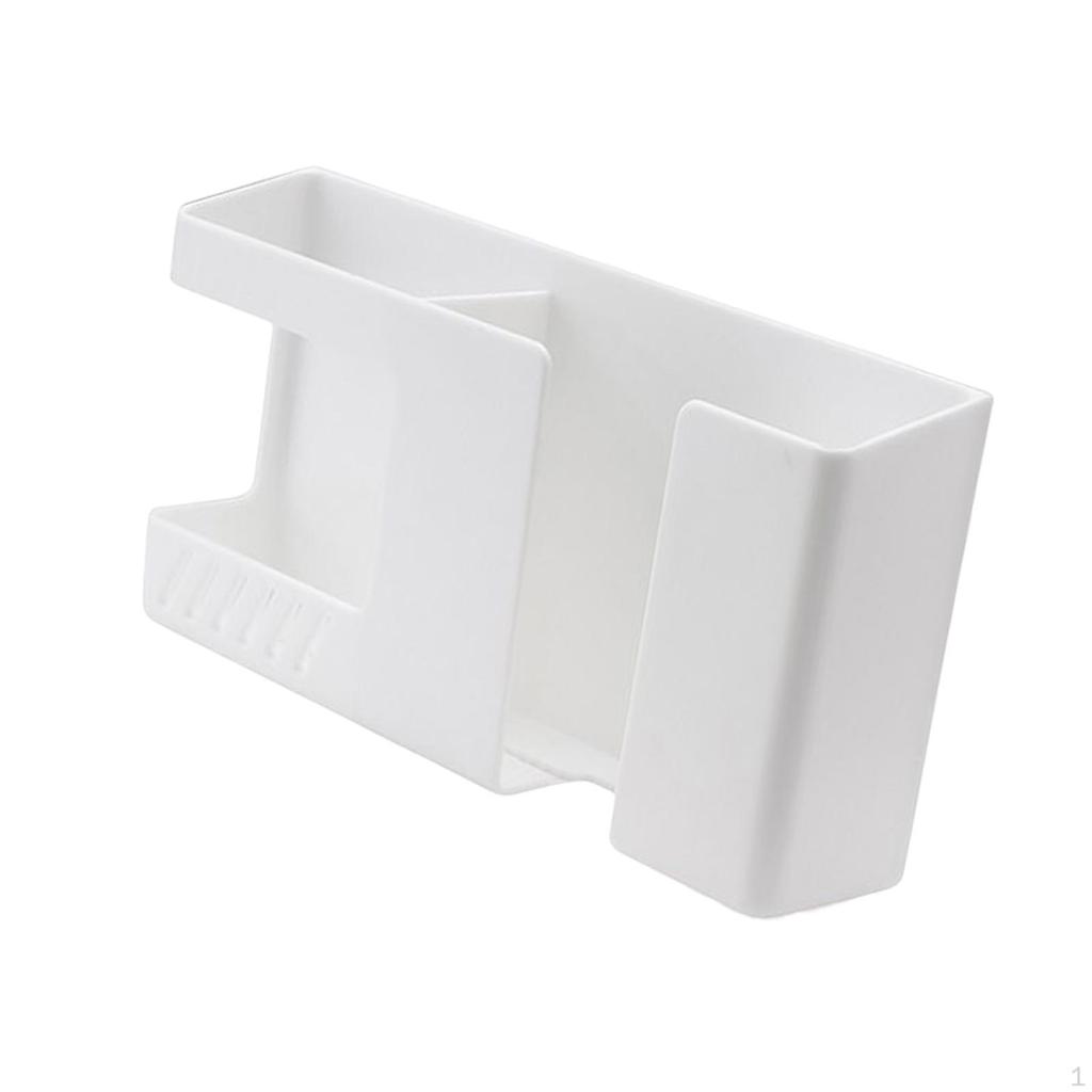 Double Layer Wall Mounted Organizer Box Holder Punch Free TV Remote Control Storage Phone Plug