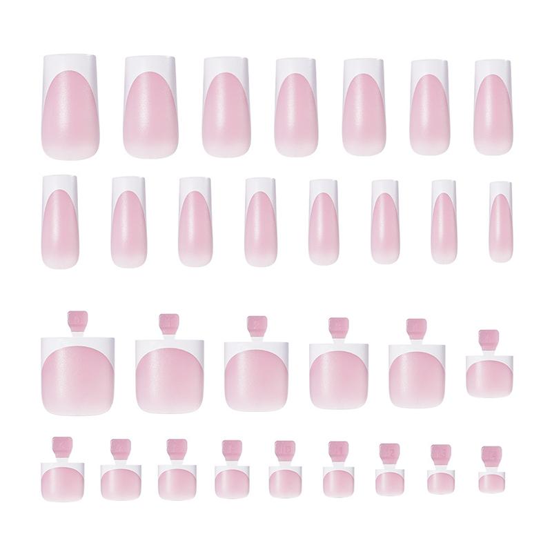 French Gradient Square ToeNail Tips 60Pcs Set Summer Wearable False Toe Nails for Salon and Home Pedicure Use
