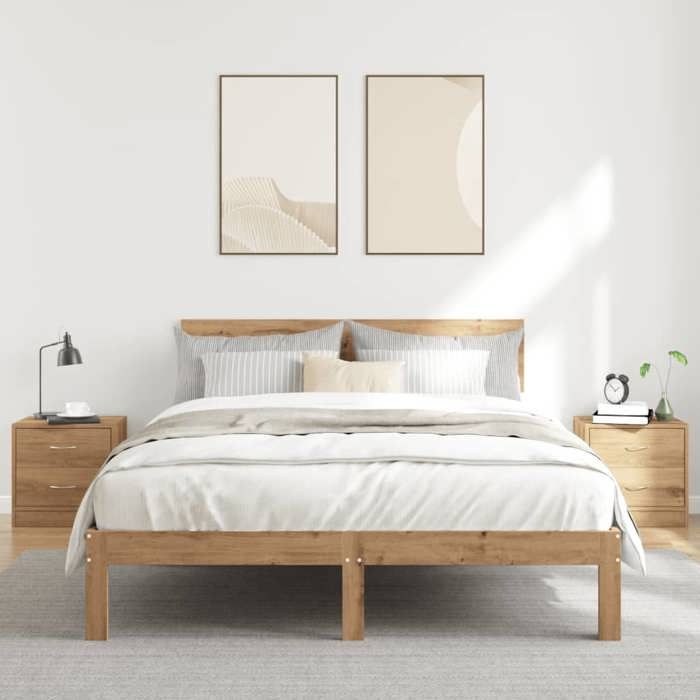 VidaXL Tables de chevet 2 pcs chêne artisanal bois d'ingénierie, armoire, meubles de chambre à coucher, support de 855927