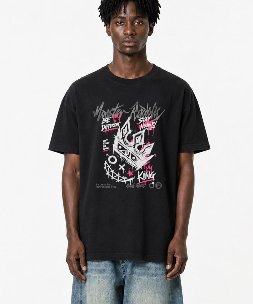 MONSTER REPUBLIC Crown Pink T-Shirt Black_9183