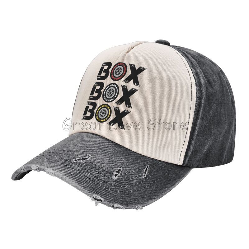 Box Box Box F1 Tyre Compound V2 Baseball Cap Formula 1 Snapback Caps Vintage Washed Cotton Cap Summer Retro Sun Visor Cap