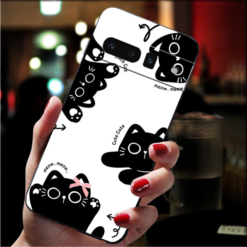 

Phone Case For Google Pixel 9A 9 Pro XL 8 7 6 Pro Pixel 8A 7A 6A Pixel 8 7 6 5 4 3 Cartoon Black Cats Case Google Pixel 5a 5G