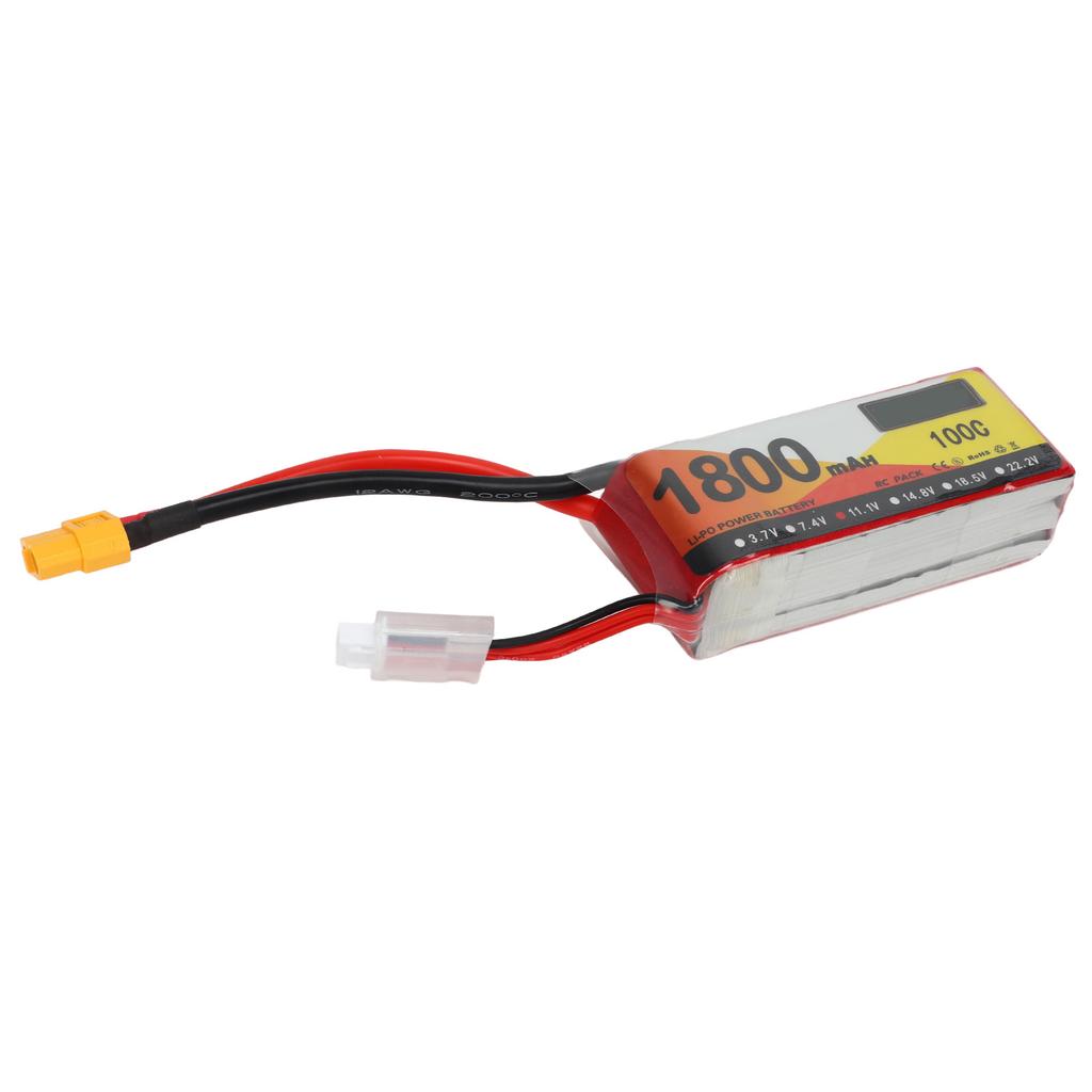 1800mAh RC Lipo Battery Pack Portable High Capacity with XT60 Plug Cell Lipo Battery 11.1V