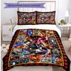 Demon Slayer Pattern Printed 3PCS Bedding Set, Soft Skin-Friendly Washable Duvet Cover & Pillowcases Set