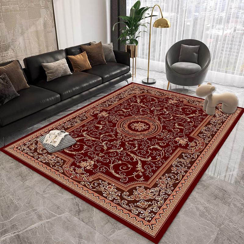 Persian Retro Carpet for Living Room Luxury Decoration Home Bedroom Washable Non-slip Rug Kitchen Easy Clean Lint-free Floor Mat