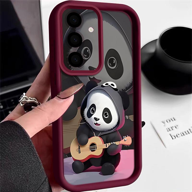 Guitar-playing Panda Case For Samsung Galaxy S26 S25 Ultra S24 S23 S22 S21 FE A15 A35 A55 A16 A26 A36 A56 A17 A37 A57 5G Cover