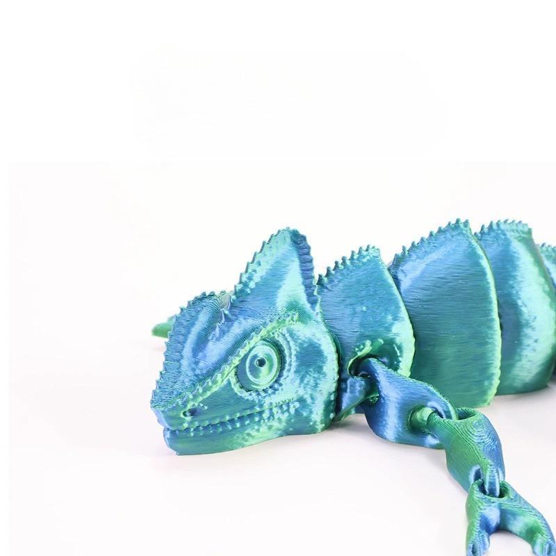 15cm Fashion 3D Printed Dragon Chameleon Figures Multi-joint Movable Simulation for Home Accessories Kids Gift Room Decoration