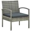 Garden Chair with Cushion Poly Rattan Gray