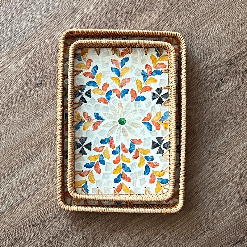 European Style Rice Husk Storage Basket & Tray Set