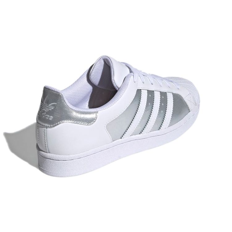 Adidas  Superstar White Silver Metallic Women Sneakers Cloud-White Grey-Two FX6048