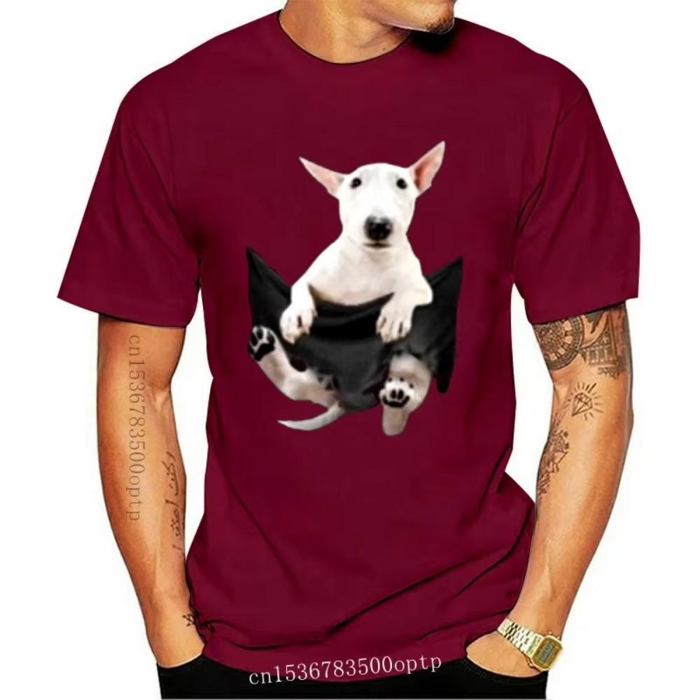 New Men T Shirt Bull Terrier In Pocket Funny T-shirt Women T-Shirt