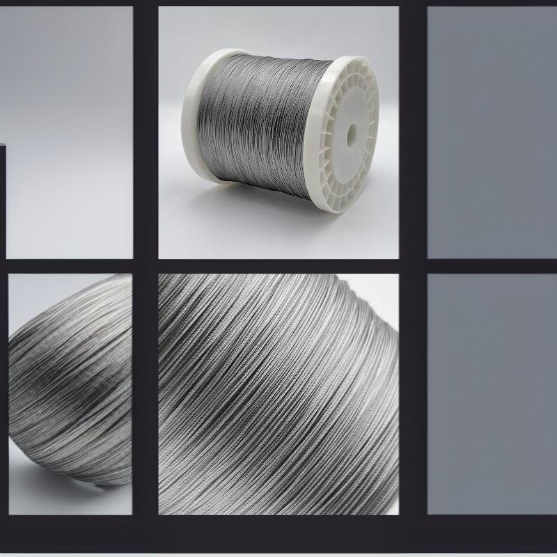 Stainless Steel Wire Rope Cuttable 50m/196ft with 50 Aluminum Crimps for DIY Craft Household Hanging Projects