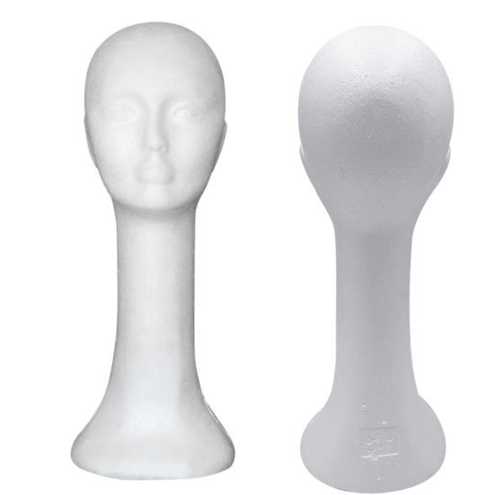Head Model Abstract Long Neck Foam Female Mannequin Wig Hat Glasses Display Stand Model for Business
