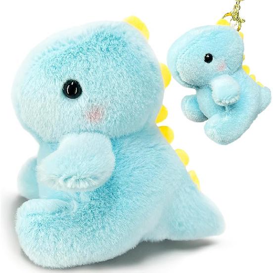 Dinosaur Stuffed Animals for Girls and Boys, Mini Plush Toys Key Chains for Kids, Cuddly Dinosaurs Plush Toy, Cute Fat Dino Stuffed Animal, Birthday