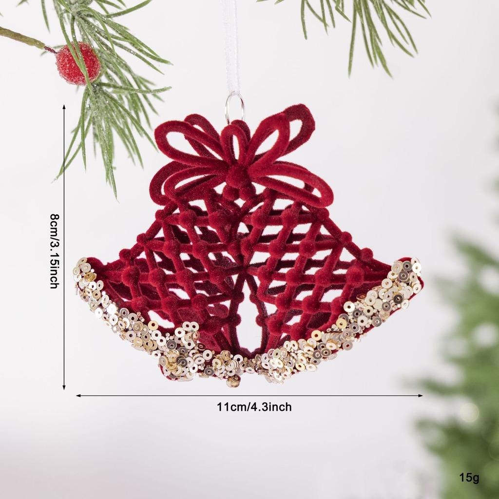 Flocked Candy Cane Decorative Flocked Christmas Ornament Holiday Hanging Decoration Christmas Themed Christmas Tree Decoration