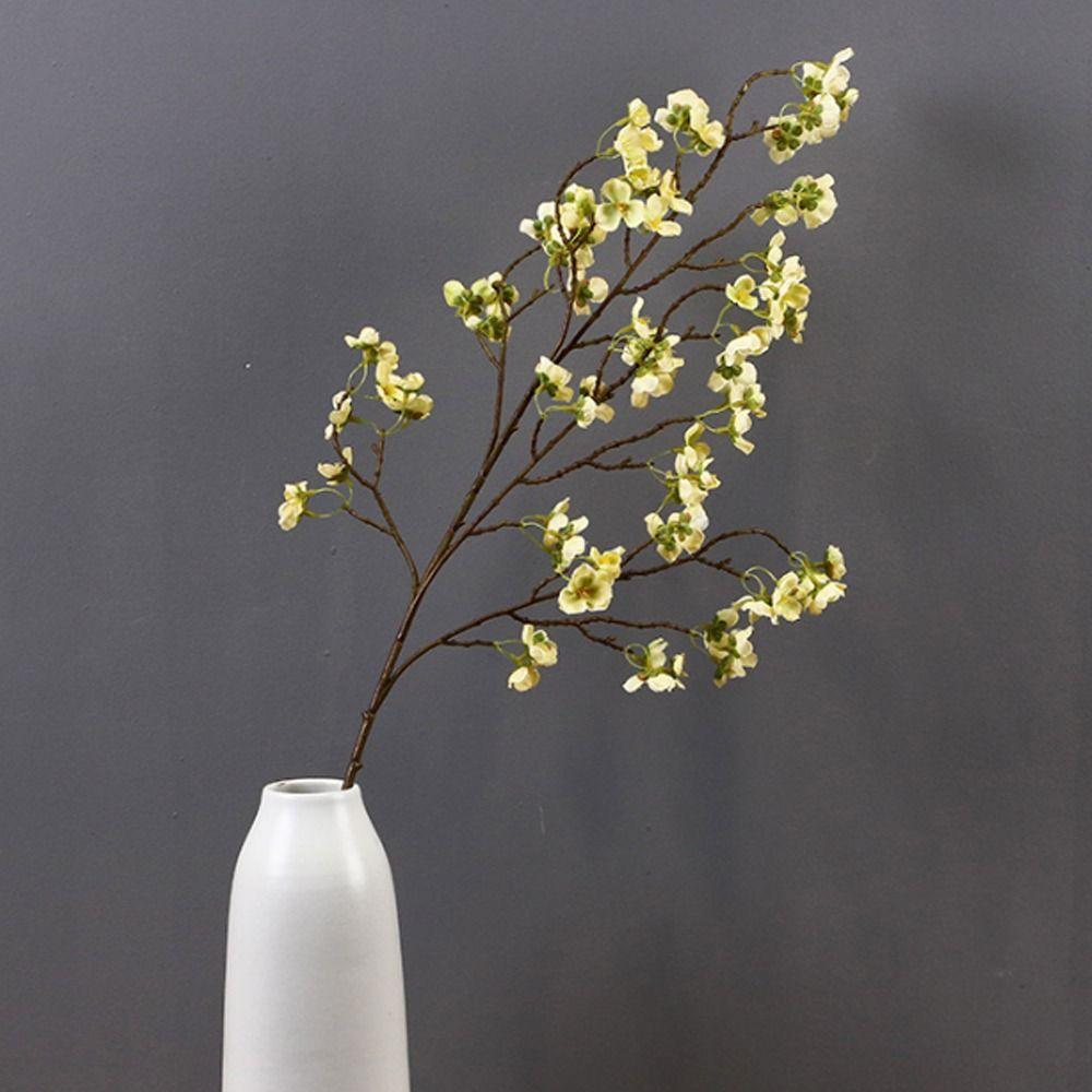 Plastic Silk Cherry Blossom Branch Real Touch Fake Flower  Valentine's Day Gift